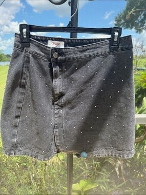 Black Studded Mini Skirt by Oraije Paris (Mm/38)